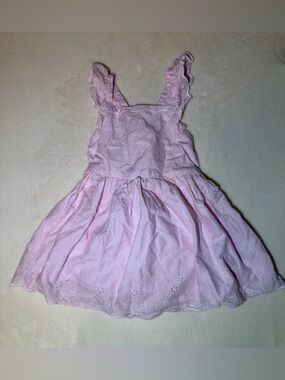 Light Pink Eyelet Ruffle Strap Dress